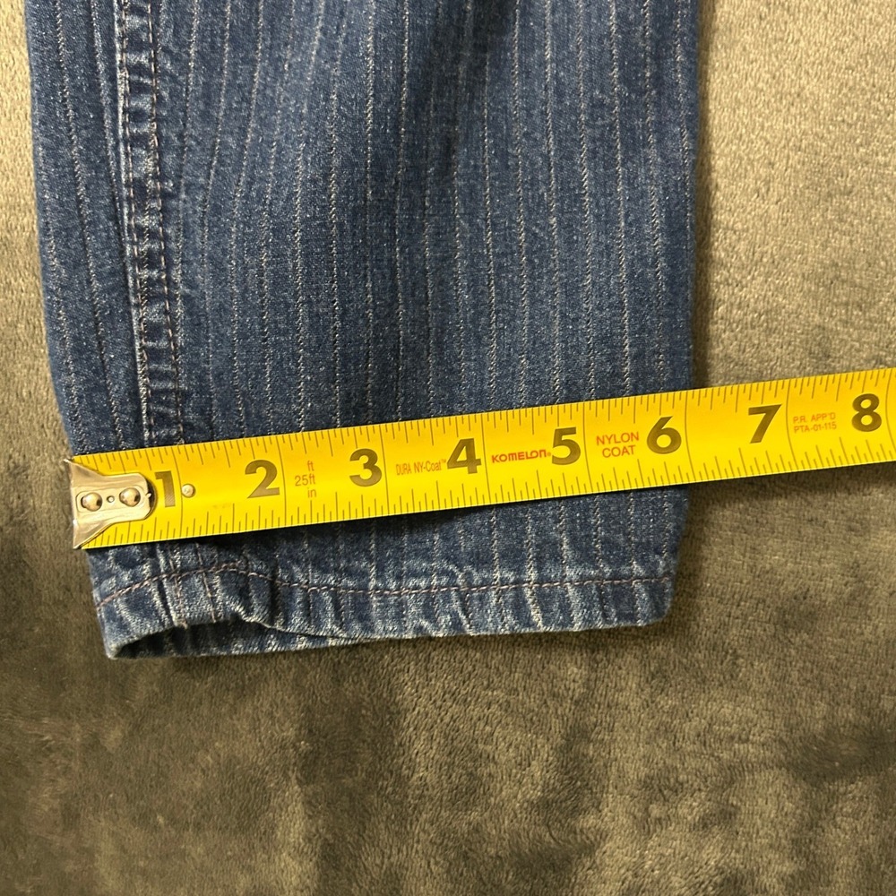 Vintage 90s Lee Pinstripe High Waist Jeans Womens 9 Tapered Leg USA Made 26x31 - Picture 10 of 13